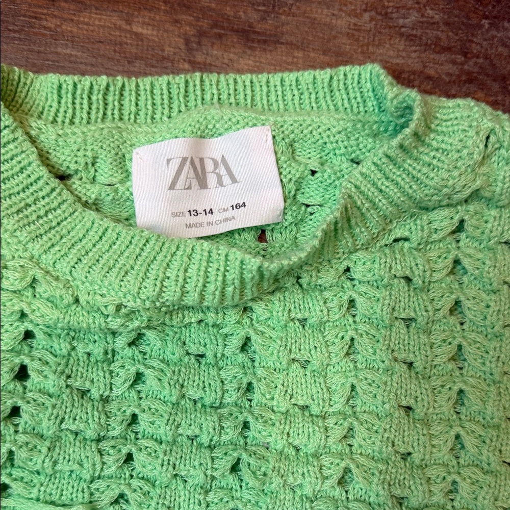 Zara kids Mint Green Knit Sweater